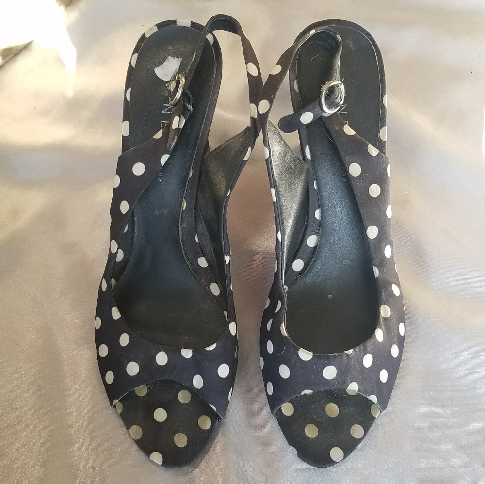 Polka Dot heels sz 9 cute retro - Picture 4 of 4